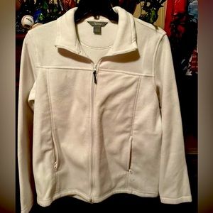 Cream or winter white zippered fleece jacket. EUC
